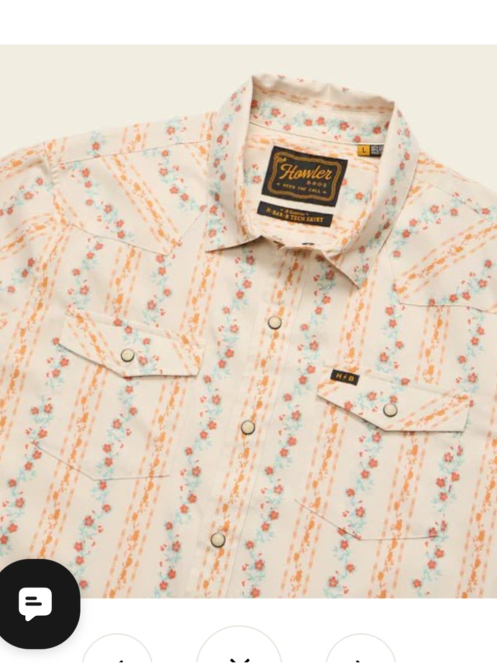 Howler Brothers Men's Short Sleeve Floral Stripe Shirt - medium - Picture 2 of 7